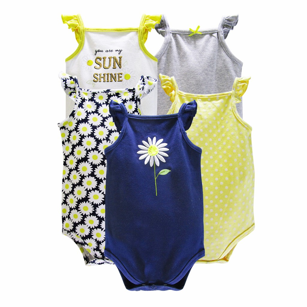 Set 5 Áo Bodysuit Dây Dành Cho Bé Gái