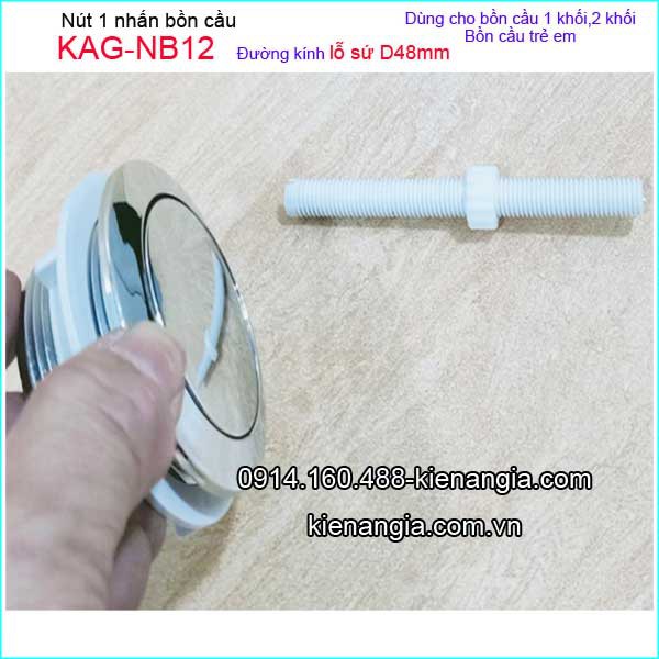 Nút nhấn xả bồn cầu lỗ khoét sứ KAG-NB12-D48mm, nút nhấn cầu xả 1 nhấn