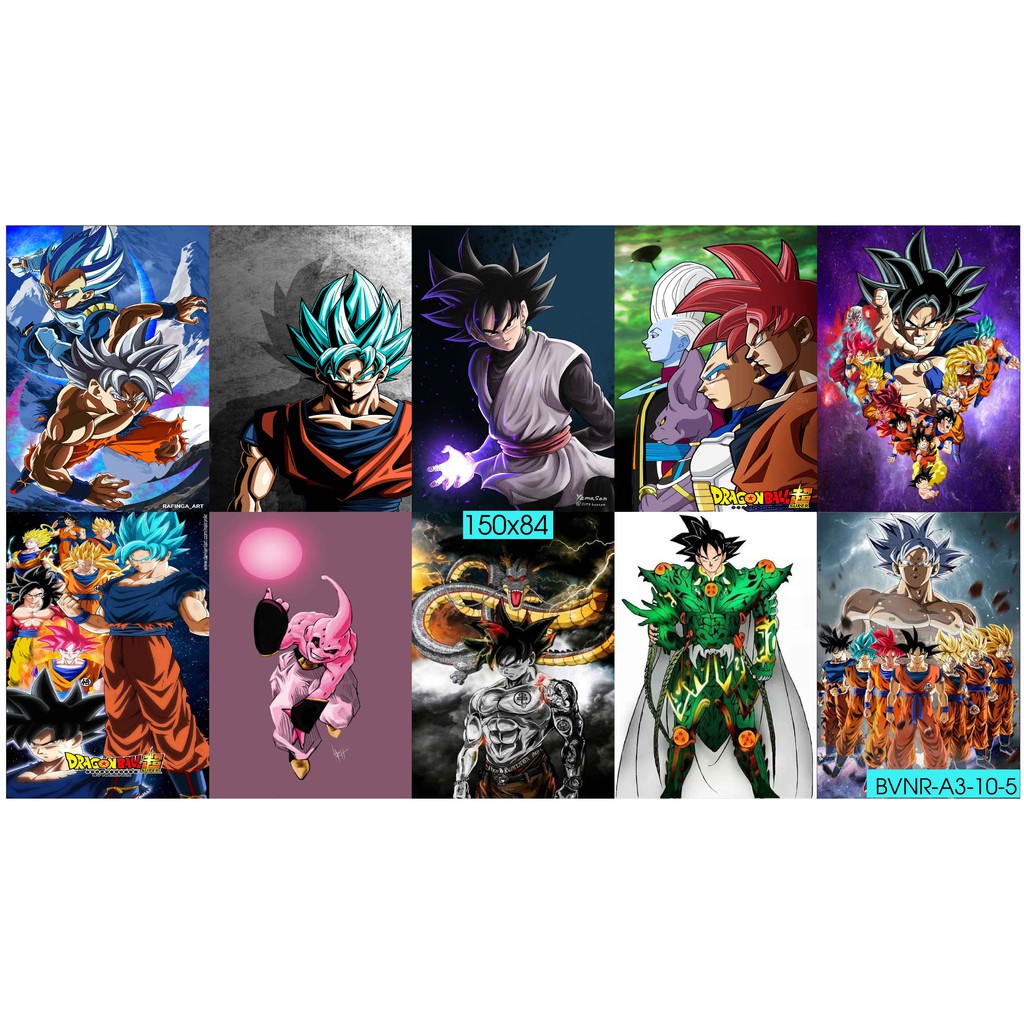 Combo Set 10 tờ Decal dán tường Bảy Viên Ngọc Rồng