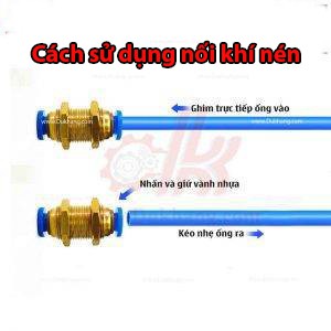 Nối Hơi, Nối Khí Nén, Nối Ống PU, Ống Cứng 4 ly, 6mm, 8mm, 10, 12, 16mm Dùng cho hệ thống tưới, phun sương, Co2, Khí nén