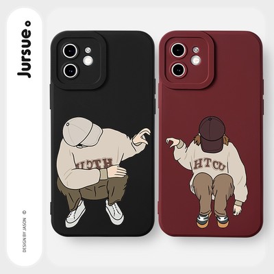 Ốp lưng JURSUE hoạt hình cặp đôi dễ thương đẹp cho iPhone 16 15 14 13 12 11 Pro Max SE 2020 X XR XS ip 8 7 Plus kute Y1883