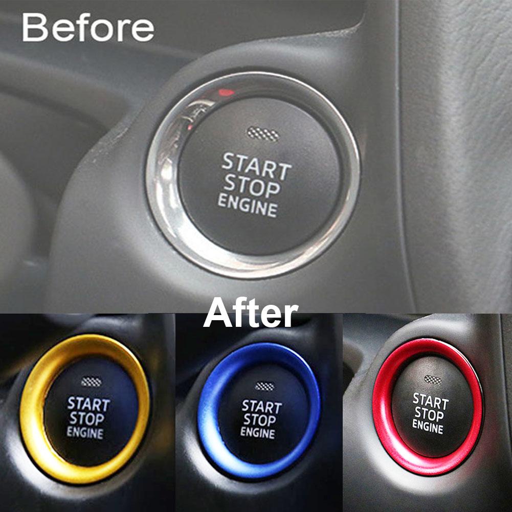 MG Bảng điều khiển màu đỏ Nút khởi động động cơ Nút bấm Vòng trang trí cho Mazda 3 Axela 2014-2017