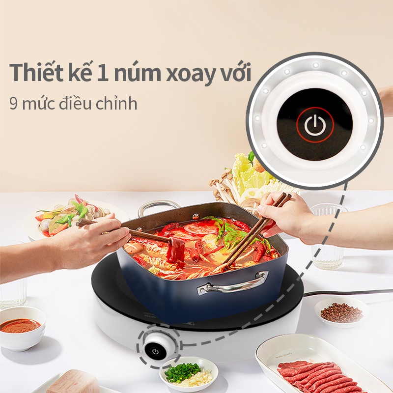 Bếp từ đơn Simplus 1800W gia dụng đa năng, tiết kiệm không gian - Hàng chính hãng