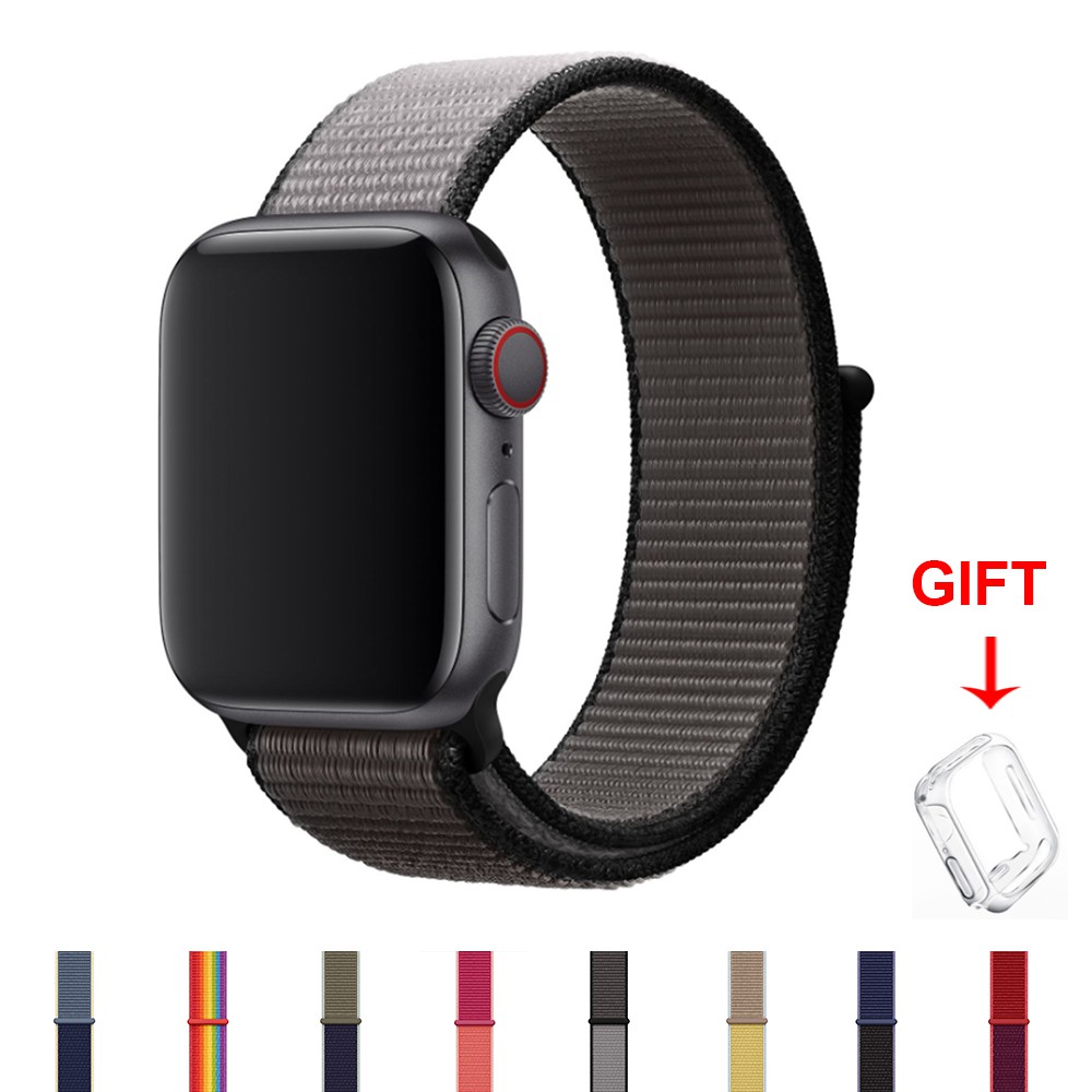 Dây Đeo Sợi Nylon Cho Đồng Hồ Thông Minh Apple Watch Series 6 / 5 / 4 / 3 / 2 / 1 / Se Kích Thước 38mm 40mm 42mm 44mm