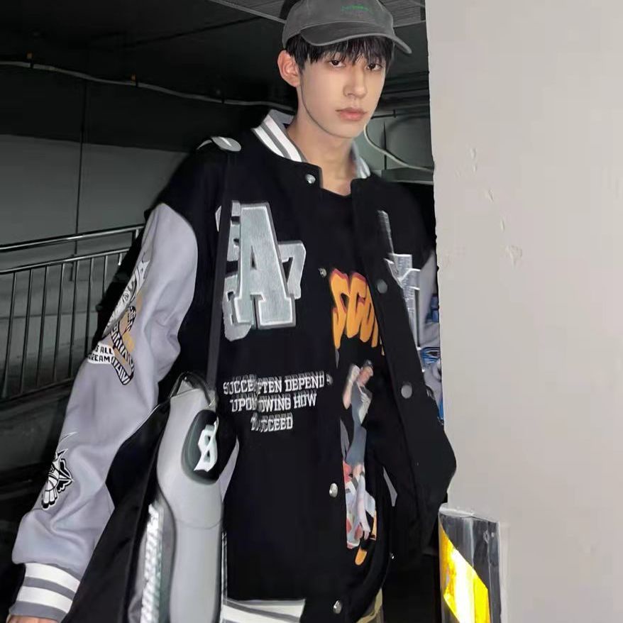 Áo Khoác Bóng Chày Dáng Rộng Phong Cách hip hop Mỹ Thời Trang Xuân Thu Cao Cấp Cho Nam Và Nữ