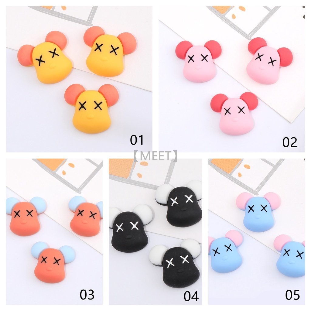1 Mặt Trang Sức Hình Gấu Hoạt Hình Bằng Nhựa Resin DIY
