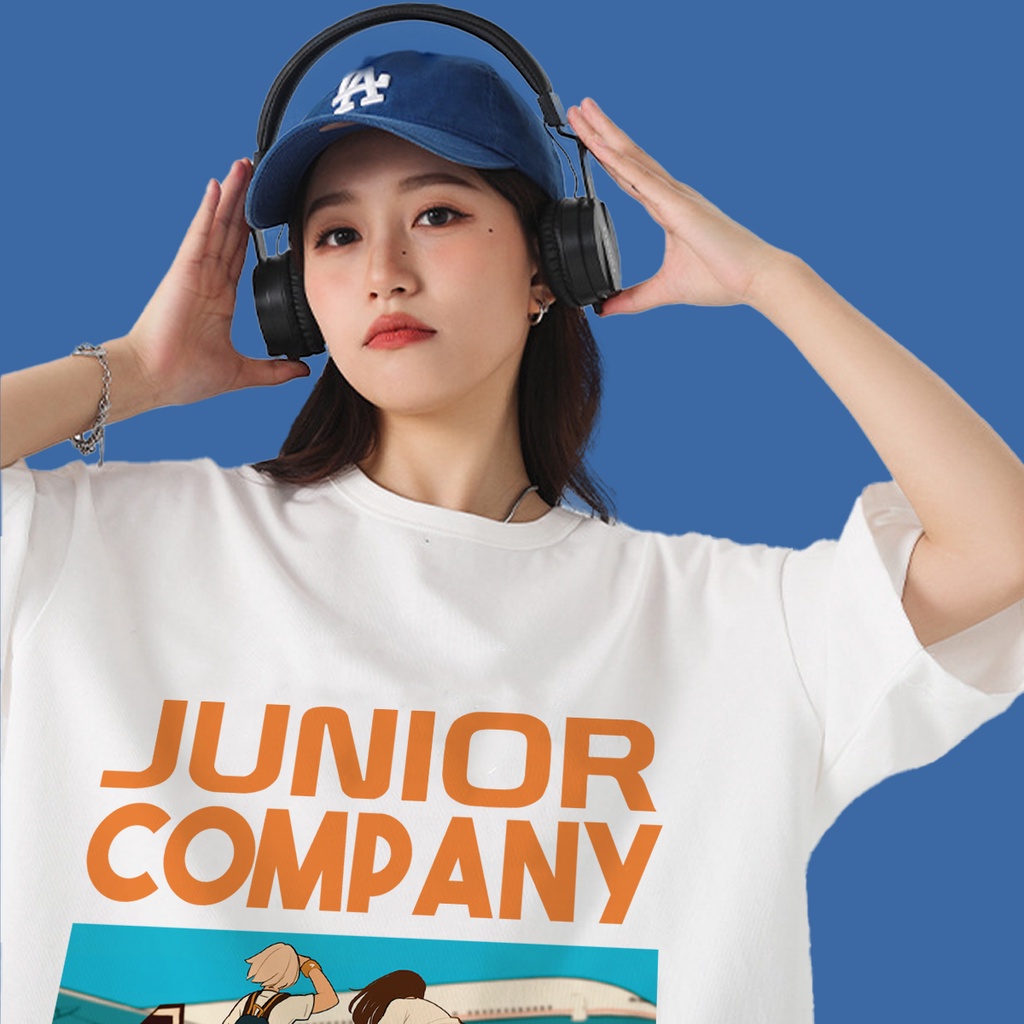 Áo thun nữ tay lỡ freesize phông form rộng Unisex In Hình Company Junior