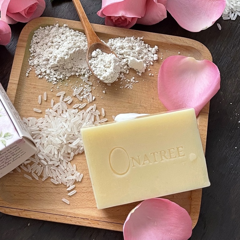 [ Xà Bông Hữu Cơ ONATREE] Xà Bông Thiên Nhiên Cám Gạo - Hoa Hồng Dưỡng Da Mềm Mịn Làm Sáng Da