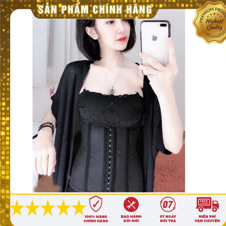 [Free ship - Chính hãng - Cao cấp] Đai nịt bụng Latex 9 xương có lỗ thông hơi thế hệ mới gen bụng định hình giảm eo