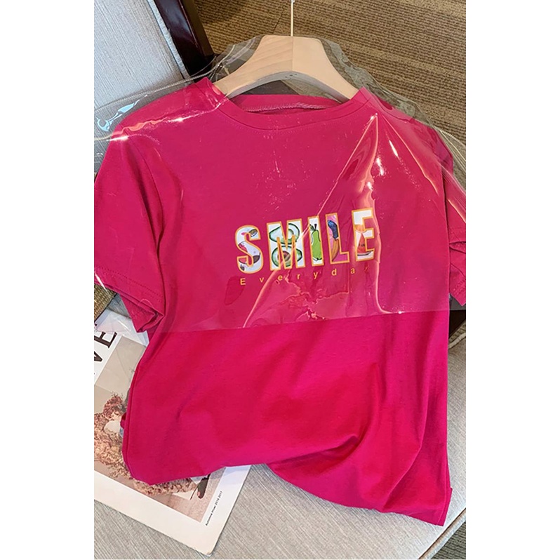 NRVP Áo thun cotton tay ngắn cổ tròn phong cách Hàn Quốc thời trang mùa hè dành cho nữ