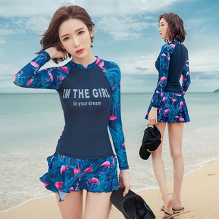Đồ bơi tay dài váy xòe chim hạc