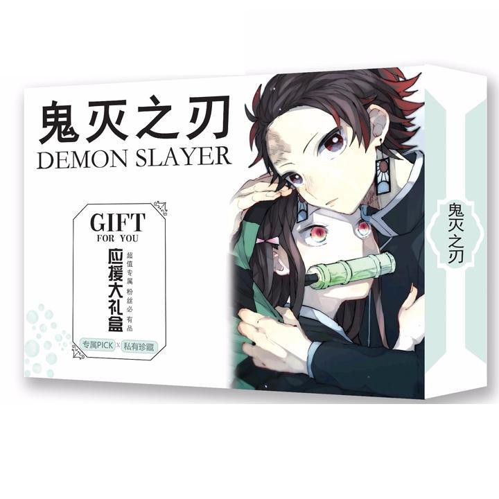 (80 mẫu 3) Hộp quà tặng Kimetsu No Yaiba Thanh Gươm Diệt Qủy A5 poster postcard bookmark banner huy hiệu ảnh dán album