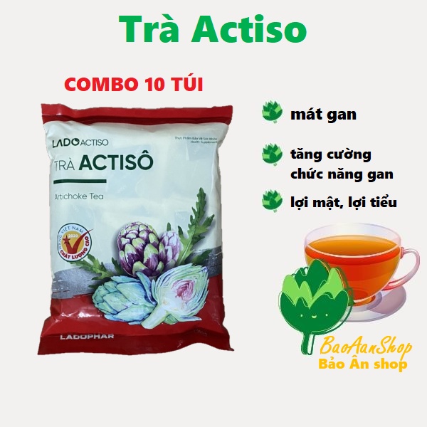 COMBO 10 TRÀ TÚI LỌC ACTISO LADOPHAR - 100 GÓI