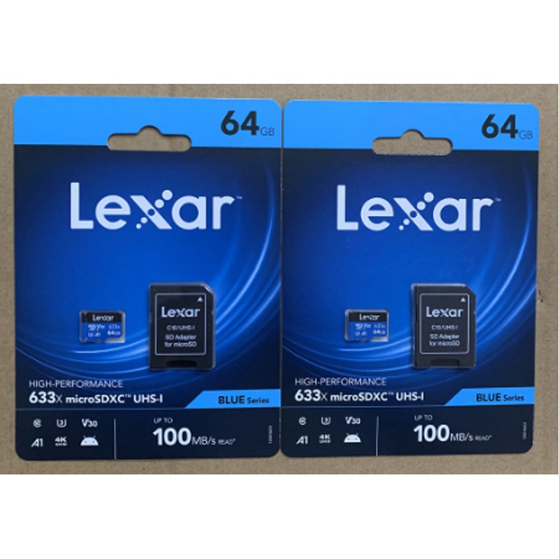 Thẻ nhớ MciroSD 64GB U3 LEXAR Tốc độ cao 100MB/s Class 10 Chính hãng -Thích hợp lắp cho Camera Imou A22EP C22EP F22P C6N