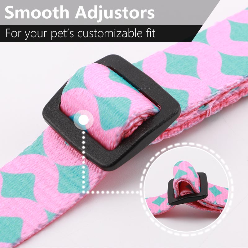 HamshMoc Vòng cổ bằng nylon mềm thoải mái có khóa an toàn họa tiết hamsa có thể điều chỉnh cỡ nhỏ/vừa cho cún cưng