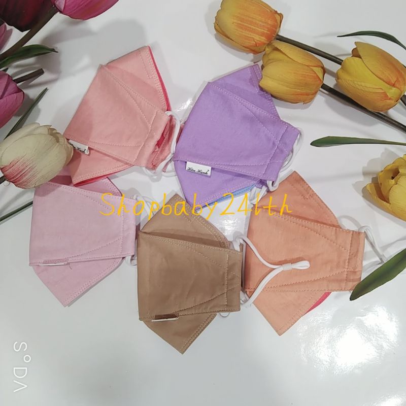 Khẩu trang vải 2 lớp cao cấp, khẩu trang cá 4D nhiều màu sắc, thoáng khí,thấm hút mồ hôi,chống nắng tốt,ảnh thật