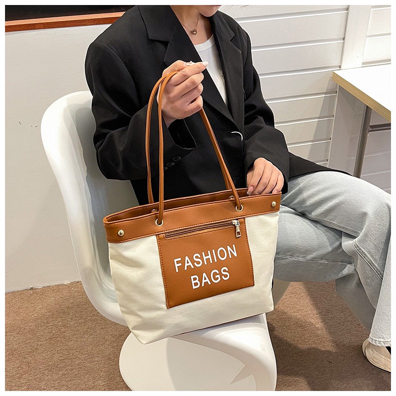 Túi Xách Canvas Cỡ Lớn 2022 Họa Tiết Chữ Thời Trang Cho Nữ