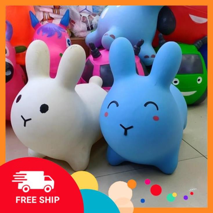 Đồ chơi thú nhún Thỏ Xanh  không mùi cao su bé thỏa sức nhún nhảy bé thích mê, tăng cường vận động