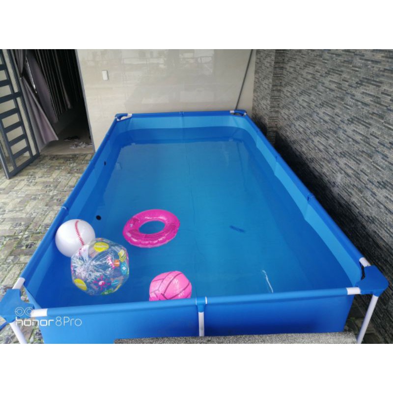 Bể bơi khung kim loại nhập khẩu kt: 4m x 2m11 x81cm, hồ bơi cho bé lắp ghép Bestway bể bơi thành cao cho bé