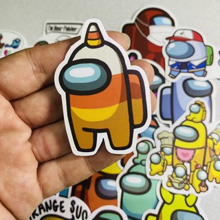 STICKER AMONG US pvc vinyl nhám chống thấm cao cấp hình dán xe, vali, laptop, nón BH, điện thoại..