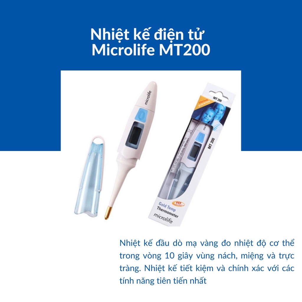 Nhiệt Kế Điện Tử Microlife MT200 Đo Nhiệt Độ Cơ Thể Trong Vòng 10 Giây Hàng Chính Hãng - YeahomeCare Saigon