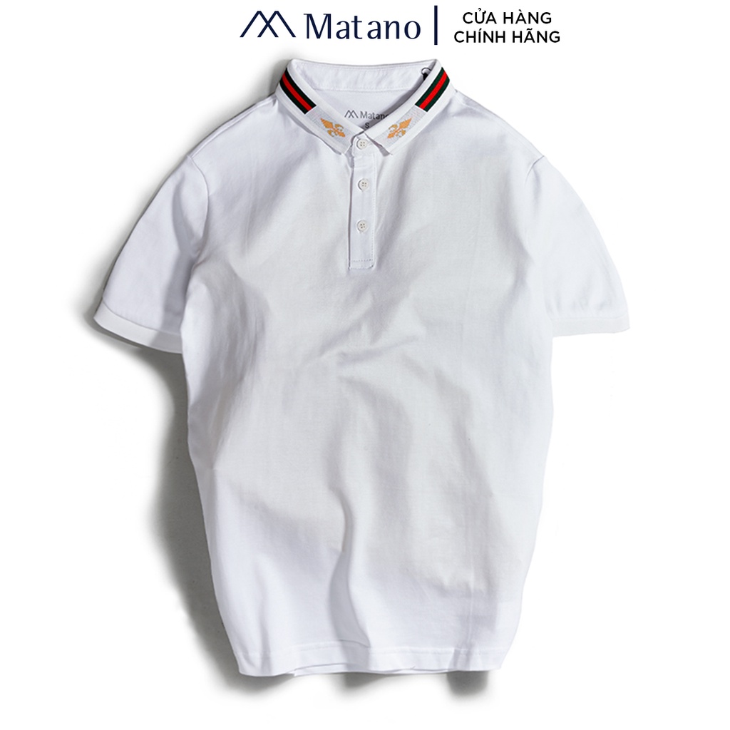 Áo polo nam đẹp cao cấp MATANO - Áo thun nam có cổ trụ bẻ dệt sọc, họa tiết, vải cá sấu cotton chính hãng hàng hiệu 025