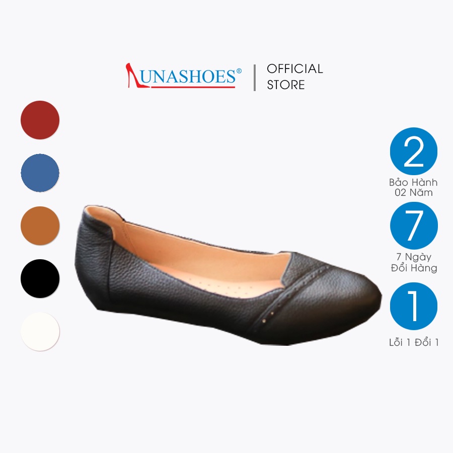 Giày bệt nữ mũi nhọn da bò mềm êm chân Lunashoes  giầy trung niên cho mẹ bảo hành 2 năm