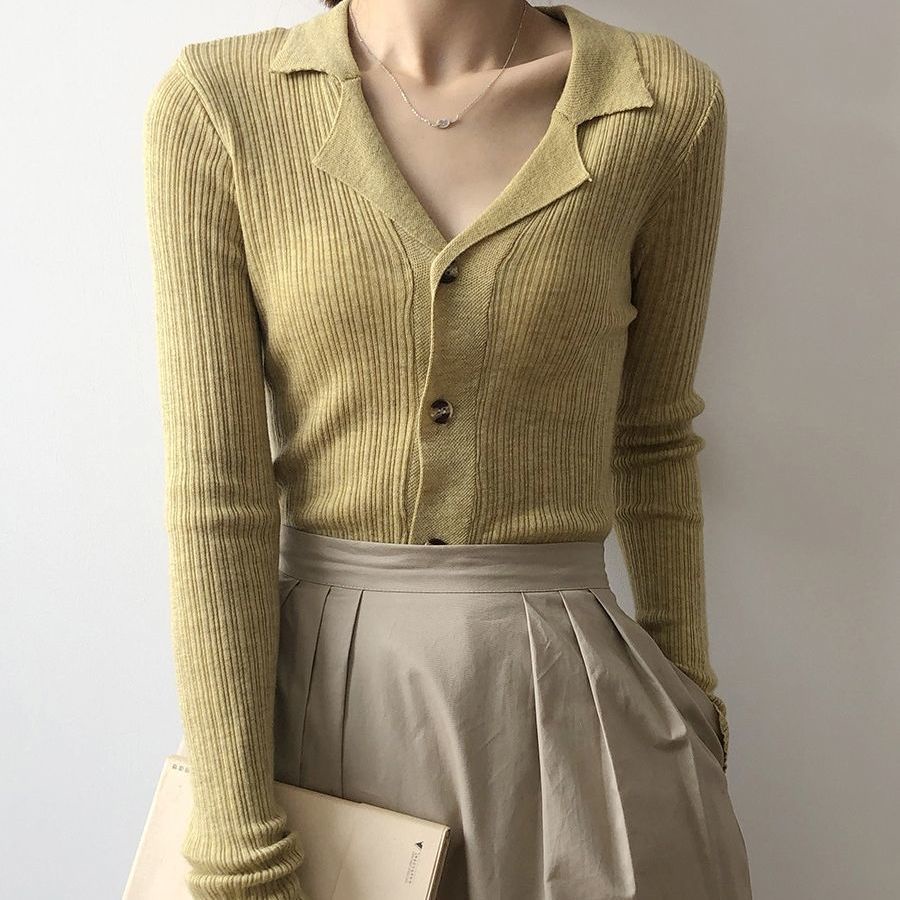 Bán Chạy!F &amp; X 2022 Áo Khoác Cardigan Dệt Kim Tay Dài Màu Trơn Phong Cách Hàn Quốc Dễ Phối Đồ Cho Nữ