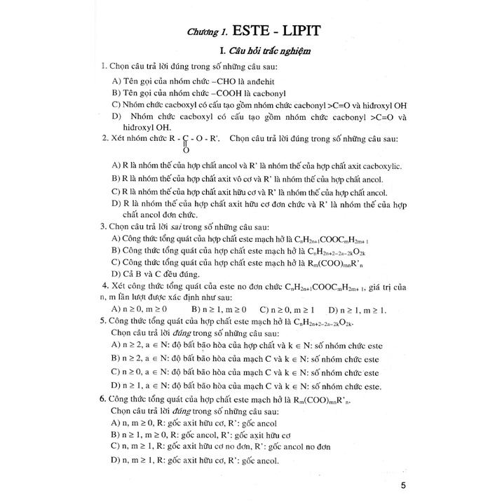 Sách Giải Chi Tiết Câu Hỏi Trắc Nghiệm Khách Quan Hóa Học 12