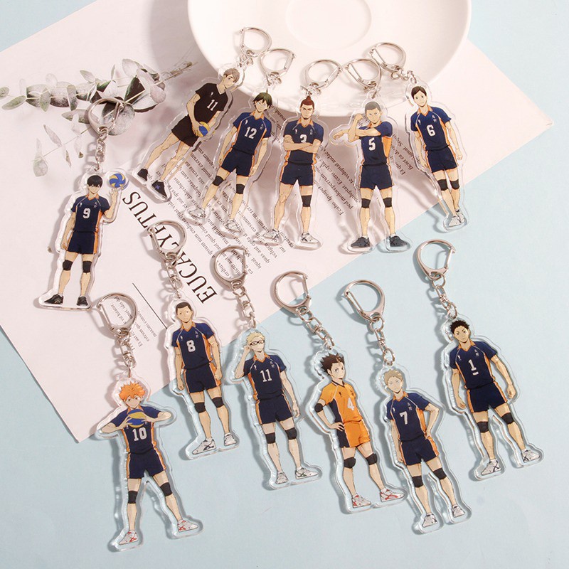 YGT Móc khóa kèm giá đỡ nhân vật anime Haikyuu phong cách mới