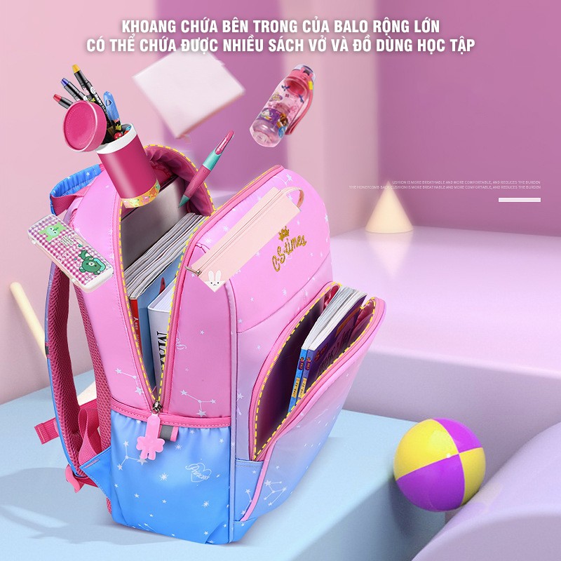 Balo Chống Gù Cao Cấp Cho Học Sinh Trẻ Em Chống Thấm Siêu Nhẹ Nhiều Mẫu Nhiều Màu SB-126