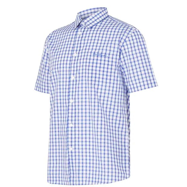 - Áo sơ mi nam ngắn tay Pierre Cardin kẻ ca rô trắng xanh mẫu mới