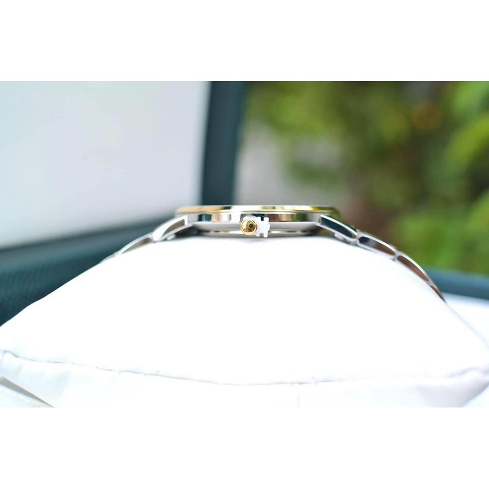 Đồng hồ Nam Orient FGW01003W0 siêu mỏng, mặt trắng, dây kim loại, kính shapphire - Máy pin