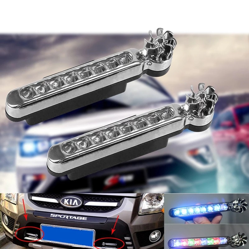 Bộ 2 Đèn LED Chạy Bằng Năng Lượng Gió Dành Cho Xe Hơi và Xe Mô Tô