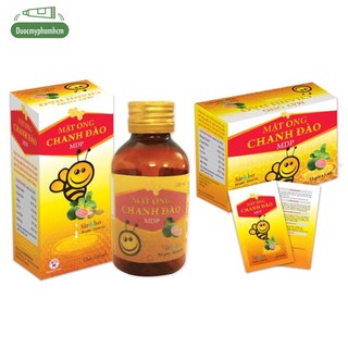 Sirô mật ong chanh đào Mediphar giảm ho bổ phế - hộp 25 gói, chai 120ml
