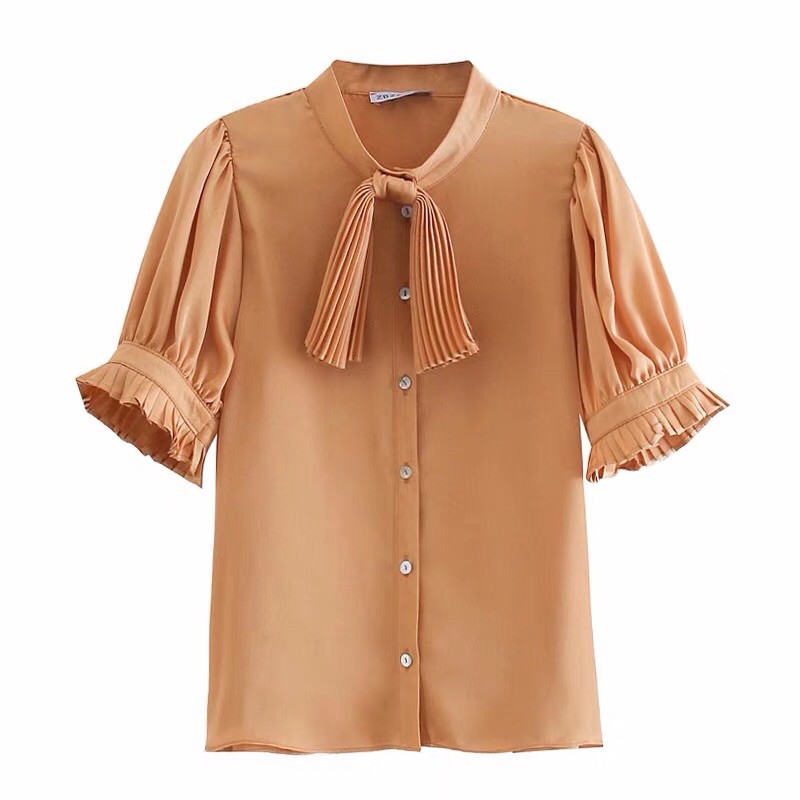 Áo sơ mi lụa cam Zara