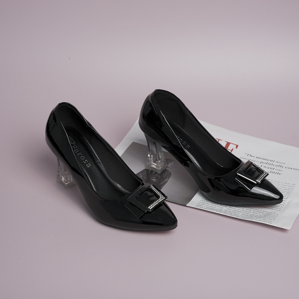 Giày cao gót nữ đế pha lê 7cm mũi nhọn cao cấp phối khóa dáng công sở cực xinh mã K13