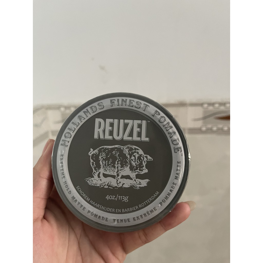 Sáp Vuốt Tóc Reuzel Extreme Hold Matte Pomade Chính Hãng 113g - Pomade Heo Xám