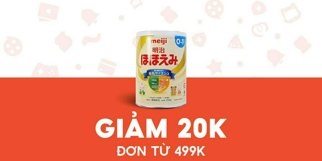 - baby house - giảm 20k cho sữa meji số 0 800g + 01 thanh meji