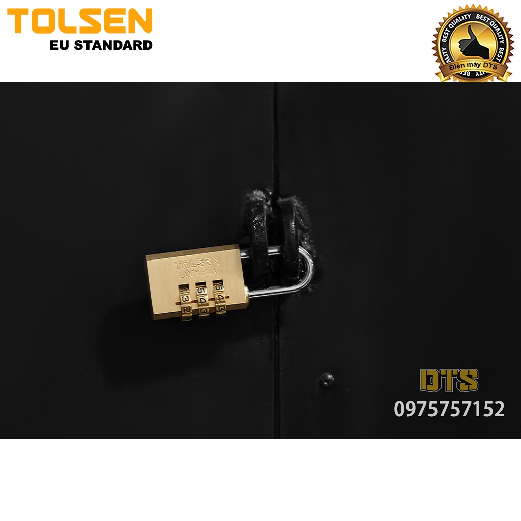 Ổ khoá đồng mật khẩu 3 số công nghiệp TOLSEN, khoá bấm khoá vali siêu cứng, chống cắt, chống trộm - Tiêu chuẩn châu Âu