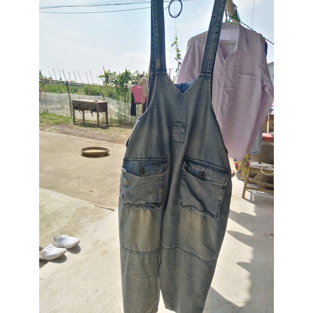 [ORDER] -Có ảnh thật) Quần yếm denim dạng rộng (size M-XXL fit đến 80kg) - Có ảnh thật | BigBuy360 - bigbuy360.vn