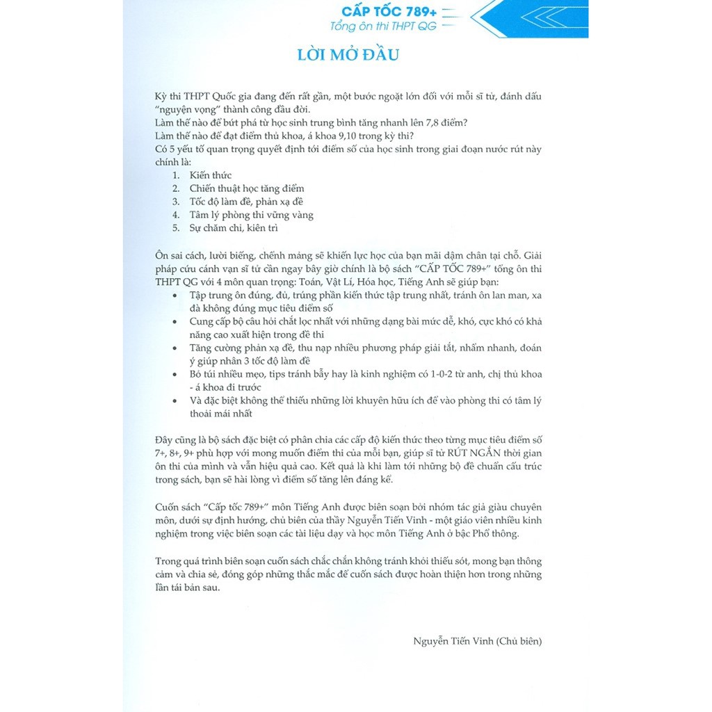 Sách - Cấp Tốc 789+ Tổng Ôn Thi THPT Quốc Gia Môn Anh