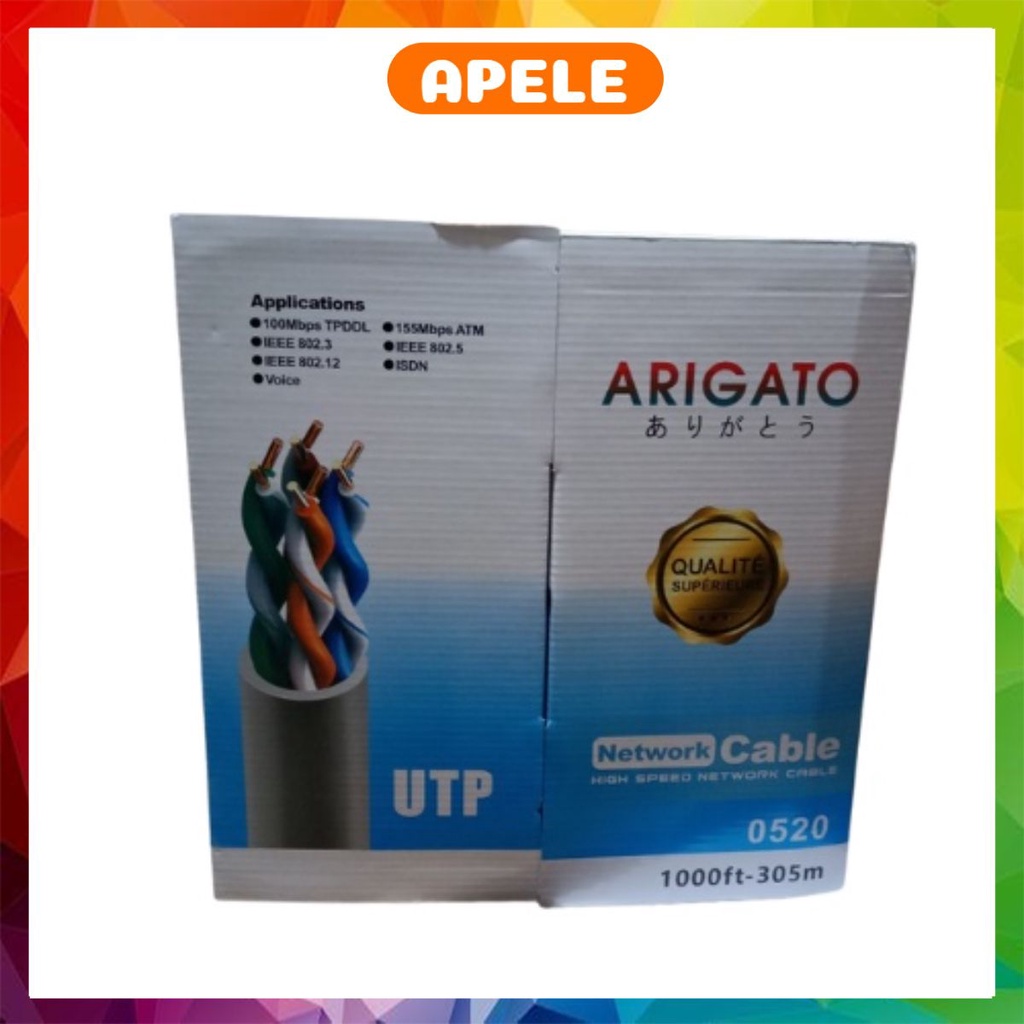 Dây cáp mạng Cuộn dây mạng Cat 5 Cat 6 AMPP Arigato Tika...Cáp mạng Cat 5e cuộm 305m chất liệu hợp kim cao cấp APELE