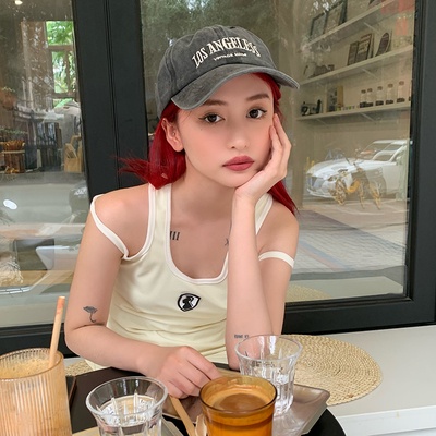 Nón lưỡi trai mềm mại thêu họa tiết kiểu Hàn Quốc dễ phối đồ