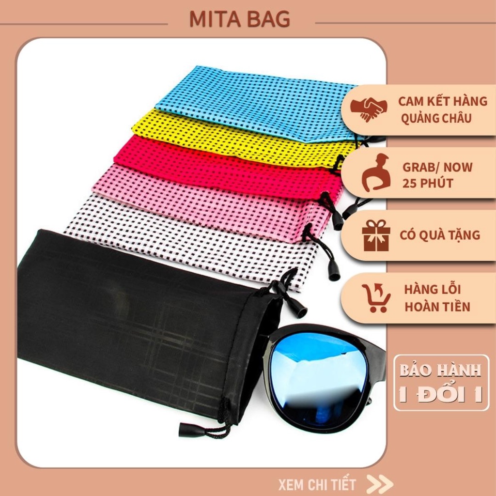 Túi đựng kính mắt đa năng MITABAG dây rút thời trang, vải chống xước cao cấp
