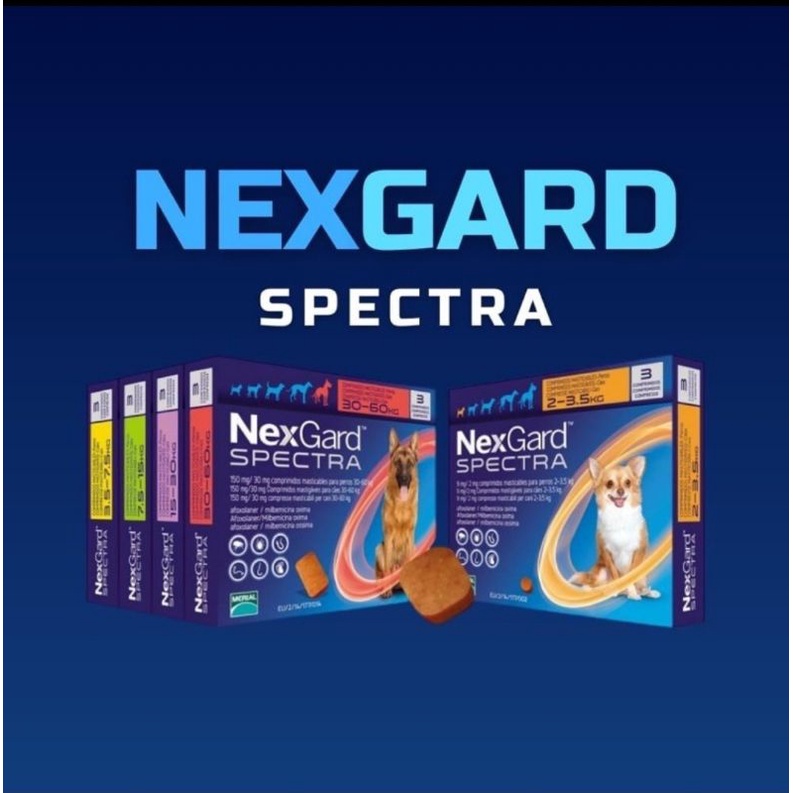 [Mã 267FMCGSALE giảm 8% đơn 500K] NexGard Spectra - bảo vệ cún khỏi ve rận bọ chét, giun sán giun tim