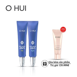[Có bill] Set Kem Ngừa Mụn Ngày và Đêm Ohui Clinic Science Trouble Clear Controller 2.0 15mlx2 - Kem mụn Ohui; kem ngừa