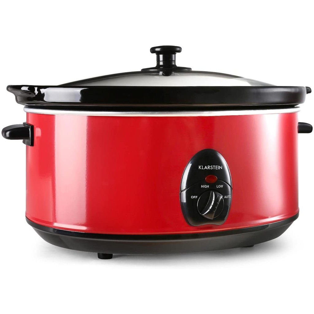 (Hàng Đức) Nồi nấu chậm slow cooker 6,5l Klarstein Bristol 65, 300W, bảng điều khiển cơ, 3 nấc hầm, có 2 màu đ