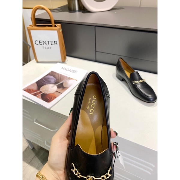 Giày lười da cho nữ thiết kế sang trọng thương hiệu Gucci GC cao cấp