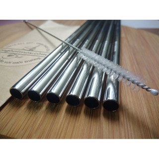 Combo 5 ống hút inox 304 chất lượng cao, tặng thêm 1 cây cọ